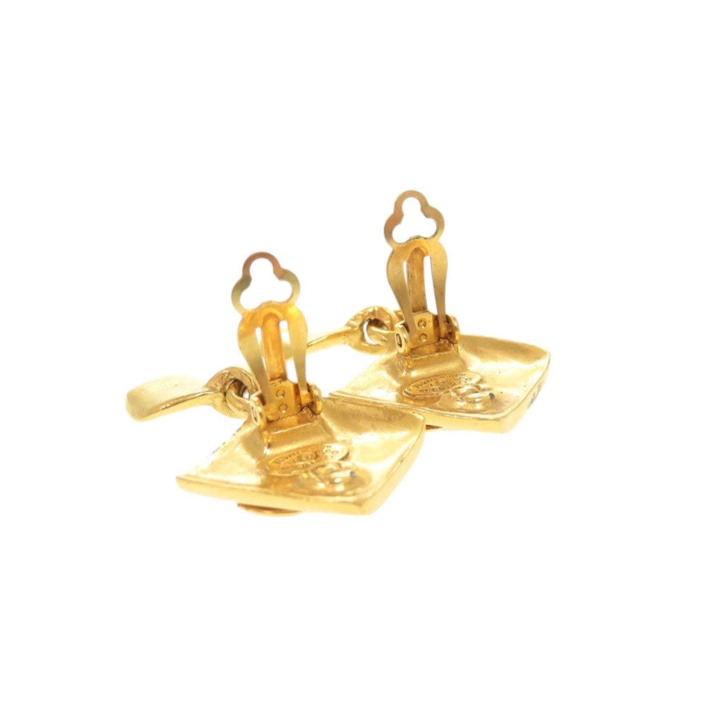 CHANEL Authentic Vintage Gold Logo Earrings - Picture 3 of 10